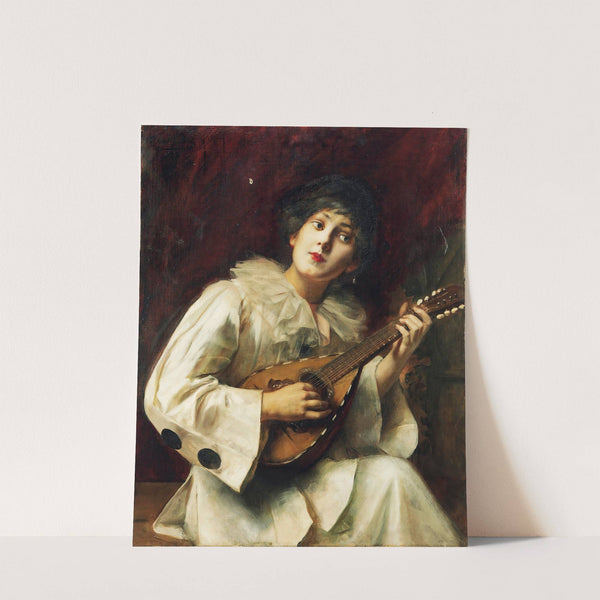 Pierette Playing The Lute by Paul De La Boulaye
