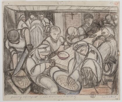 Pierwszy odpoczynek (szkic kompozycyjny do akwaforty) (1915)