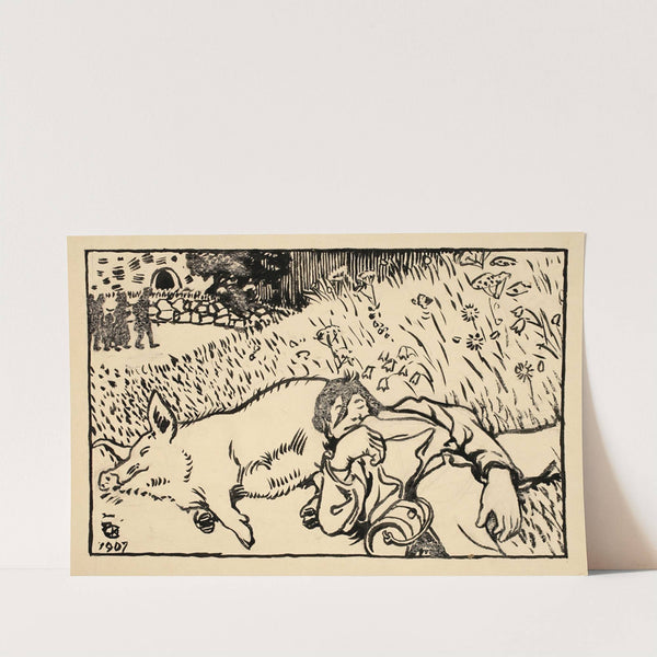 Pig and drunk man (1907) by Akseli Gallen-Kallela