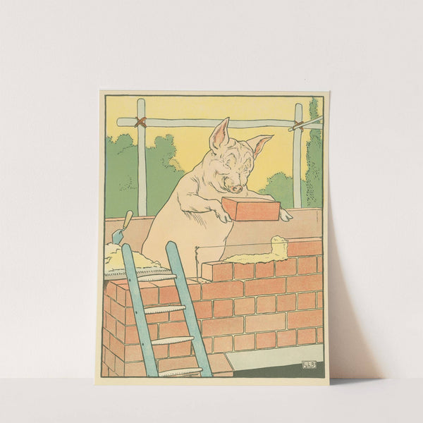 Pig builds his brick house (1904) by Leonard Leslie Brooke