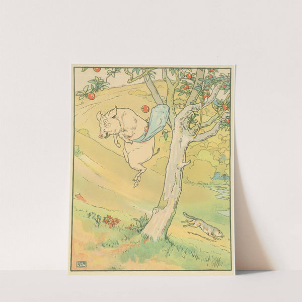 Pig picking apples (1904) by Leonard Leslie Brooke