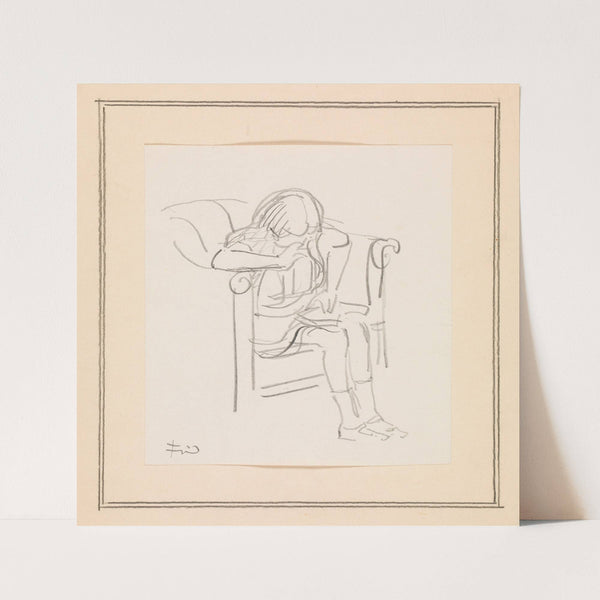 Pige der sidder i en stol og læser by Ludvig Find