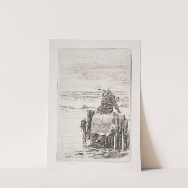 Pigen ved bolværket (1885) by Carl Bloch