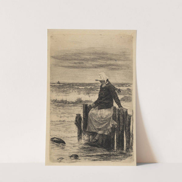 Pigen ved bolværket by Carl Bloch