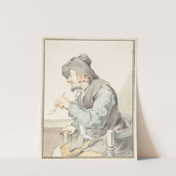Pijprokende man in een armstoel, naar links (1720 - 1792) by Aert Schouman