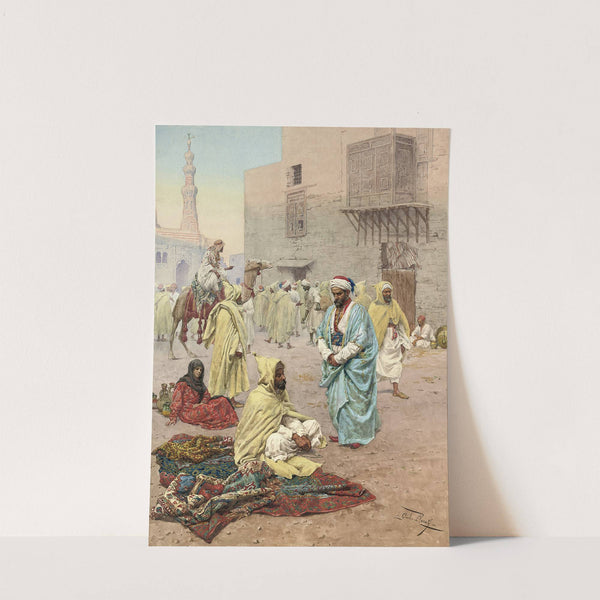 Pilgrims Outside A Mosque by Giulio Rosati