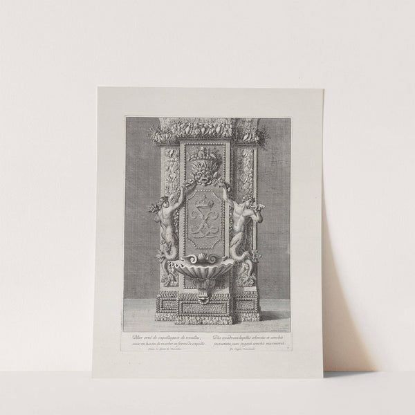 Pillar decorated with shells and stones, with a marble basin shaped like a cockleshell (1673) by Jean Le Pautre