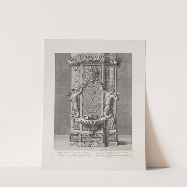 Pillar decorated with shells and stones, with a marble basin shaped like a cockleshell (1673) by Jean Le Pautre