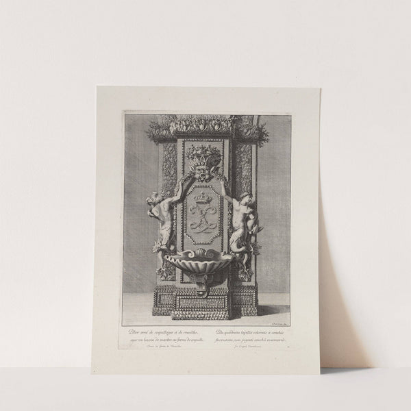 Pillar decorated with shells and stones, with a marble basin shaped like a cockleshell (1673) by Jean Le Pautre