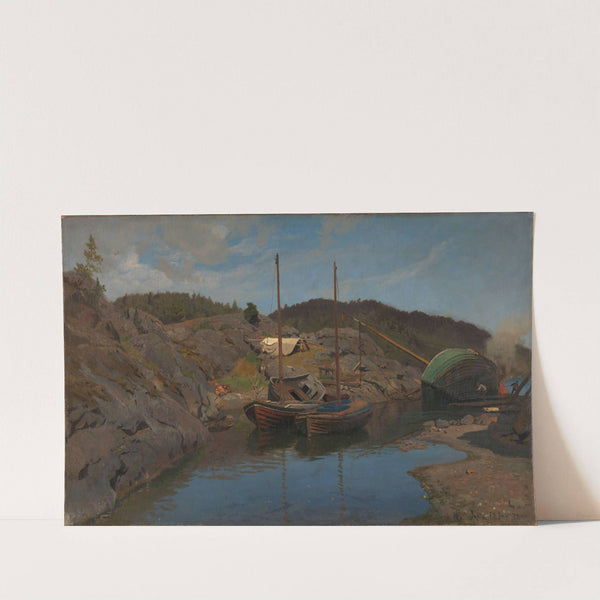Pilot boats by Hans Gude
