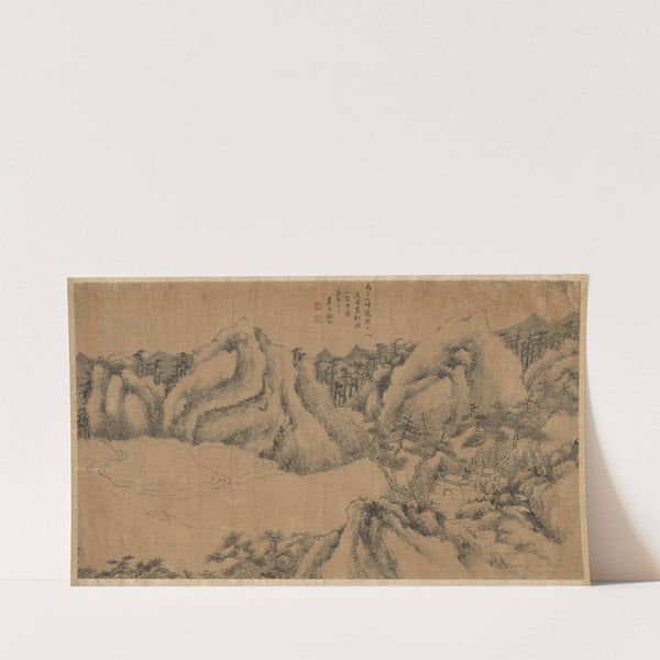 Pine-shaded Monastery on a Cloudy Mountain (late 1700s) by Gu Chao