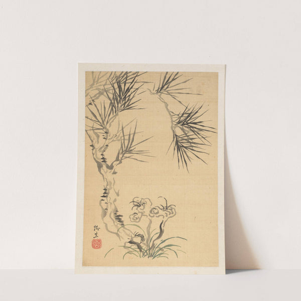 Pine Tree and Fungus by Tsubaki Chinzan