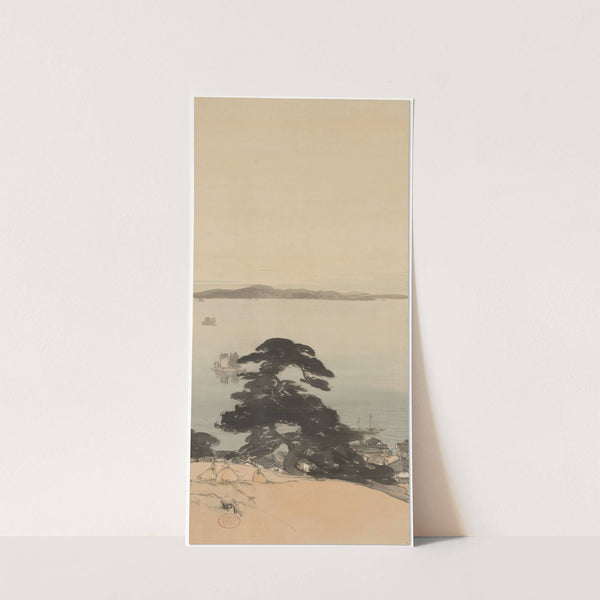 Pine Trees and Sea Port by Yoshida Hiroshi