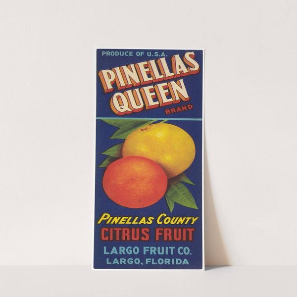 Pinellas Queen Brand Citrus Label (1930-1950)