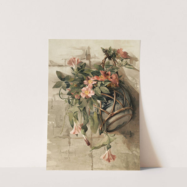 Pink Flowers in Hanging Vase by Annie Nowell