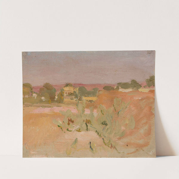 Pink landscape with cactuses. From the journey to India by Jan Ciągliński