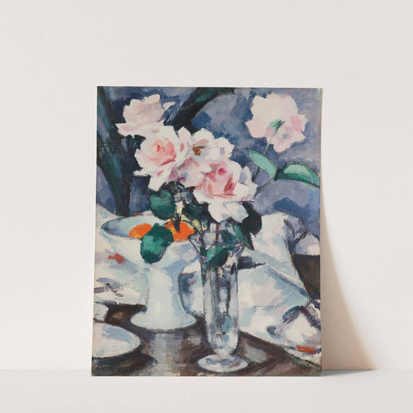 Pink Roses in a Glass Vase by Samuel John Peploe