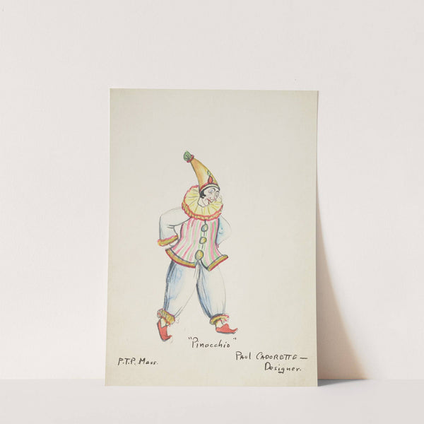 Pinocchio: Clowns. Loose blue pants, multicolored vest, blue blouse (1934-1943) by Paul Cadorette