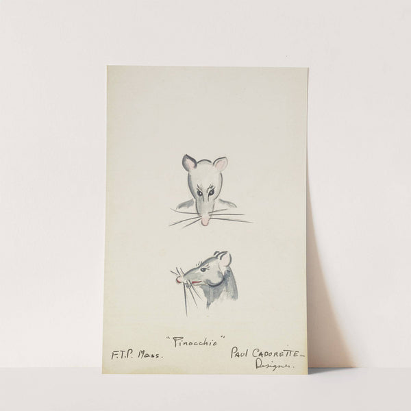 Pinocchio: Mouse Head. Grey mouse head (1934-1943) by Paul Cadorette