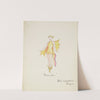 Pinocchio: Short yellow dress with ‘soft flowing silk fins on arms and iridescent silk tail’ (1934-1943) by Paul Cadorette