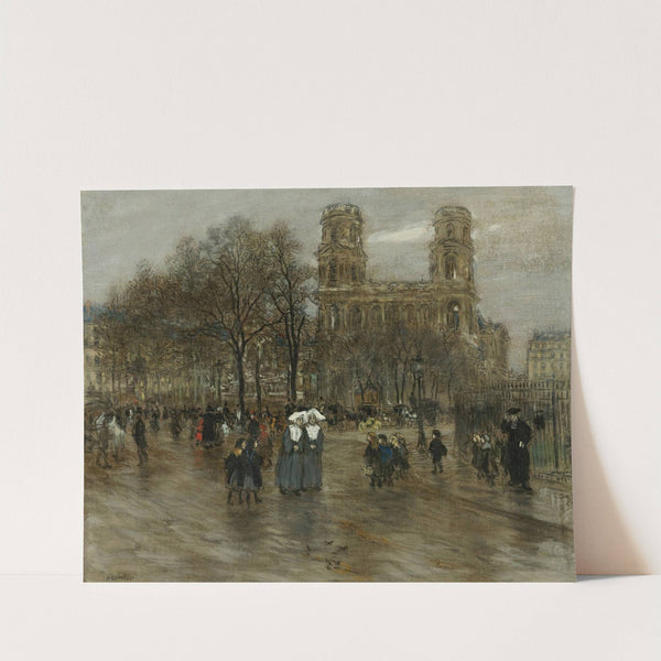 Place St. Sulpice, Paris by Jean François Raffaëlli