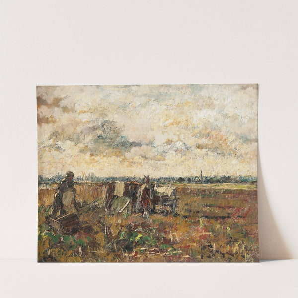 Plain with a Working Farmer by Károly Kotász