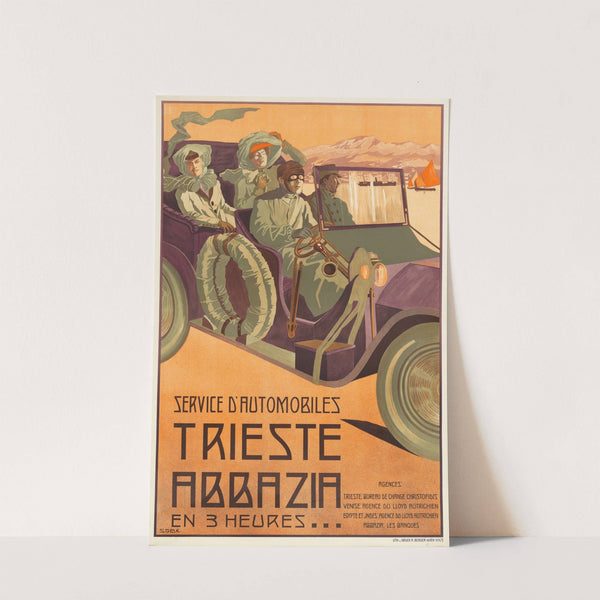 Plakat für Service d’Automobiles Trieste-Abbazia (1911) by Stefanie Glax