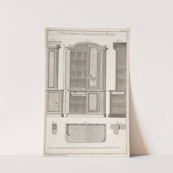 Plan coupes et elévations d'un buffet. by André Jacob Roubo