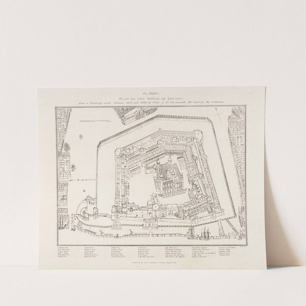 Plan of the Tower of London..1681:1689 by James Basire the younger