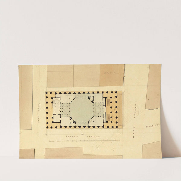Plan of U. S. Custom House by Ithiel Town