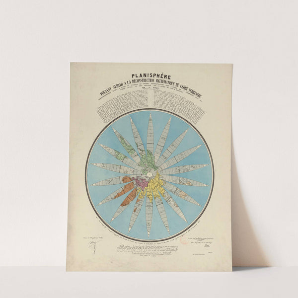 Planisphère pouvant servir à la reconstruction mathématique du globe terrestre (1874) by R. Barbot