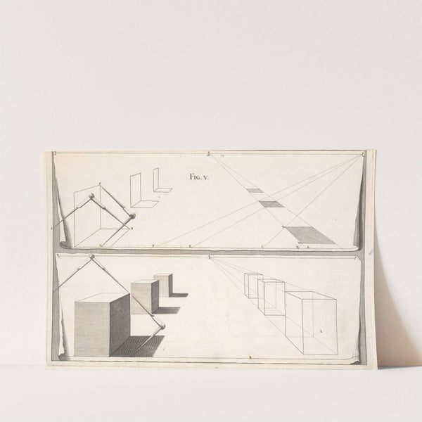 Plans of squares, with their elevations. by Andrea Pozzo
