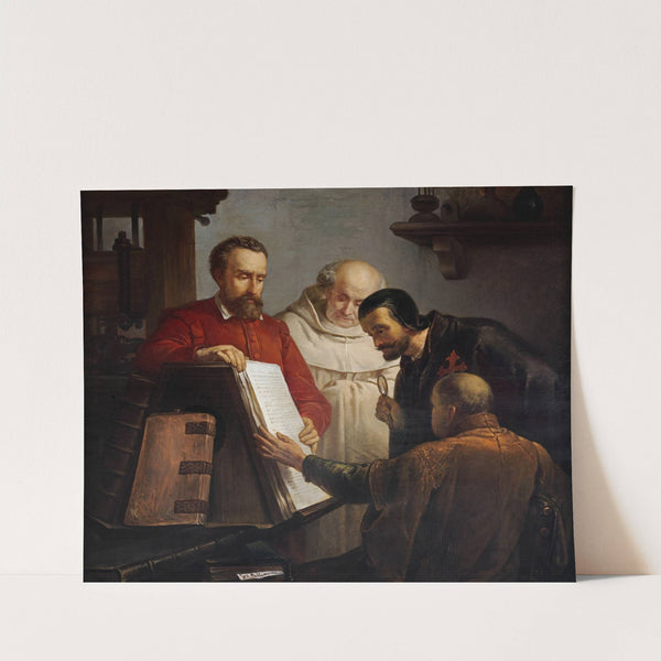 Plantin toont exemplaar van Biblia Regia aan Arias Montanus by Joseph Bellemans