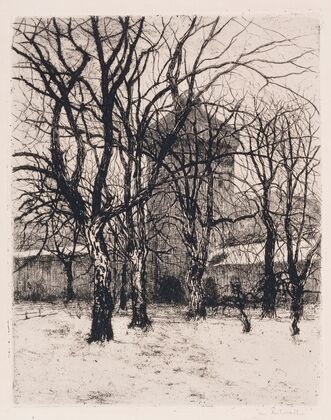 Planty krakowskie koło Bramy Floriańskiej (1908)