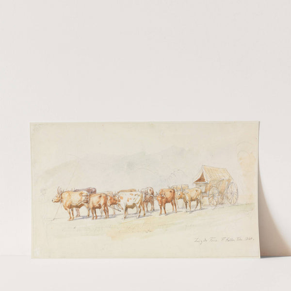 Planwagen mit Tiergespann (1860) by Ferdinand Keller