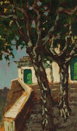 Platanus Trees at a Monastery Gate (1930)