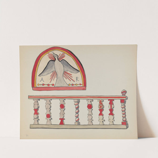 Plate 10 - Holy Ghost Lunette & Altar Rail, Chimayo - From Portfolio Spanish Colonial Designs of New Mexico by American 20th Century