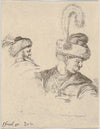 Plate 11; a Polish bust in profile, turned to the right, another Polish head seen from behind in the background (1649)