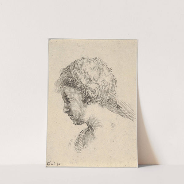 Plate 13; head of a young boy, in profile (1649) by Stefano Della Bella