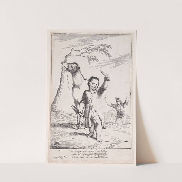 Plate 14; Bertoldino cutting off the ears of a gardener’s donkey (1705–1715) by Giuseppe Maria Crespi