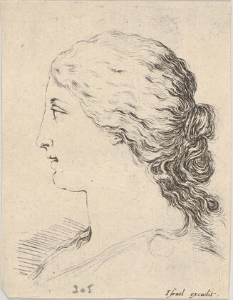 Plate 14; head of a woman (1649)
