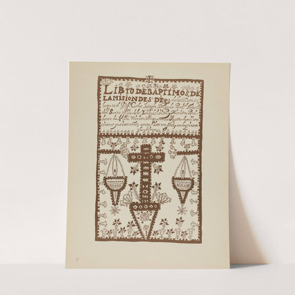 Plate 2 - Jemez Book of Baptisms - From Portfolio Spanish Colonial Designs of New Mexico by American 20th Century