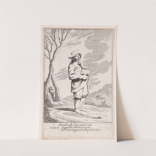 Plate 3; Bertoldo holding a hare in his hand (1705–1715) by Giuseppe Maria Crespi
