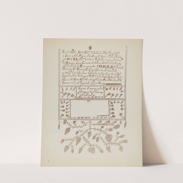 Plate 3 - Pecos Book of Visitations - From Portfolio Spanish Colonial Designs of New Mexico by American 20th Century