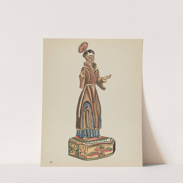 Plate 37 - St. Anthony Bulto - From Portfolio Spanish Colonial Designs of New Mexico by American 20th Century