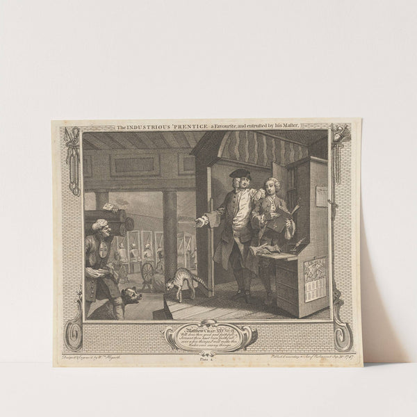 Plate 4, The Industrious 'Prentice a Favourite, and Entrusted by his Master by William Hogarth