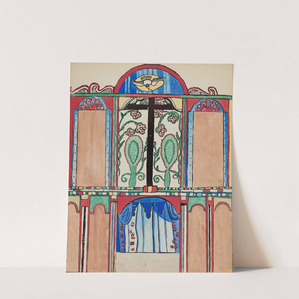 Plate 5 - Main Altarpiece, Santa Cruz - From Portfolio Spanish Colonial Designs of New Mexico by American 20th Century