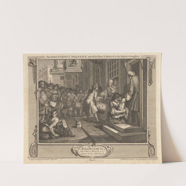 Plate 6, The Industrious 'Prentice Out of his Time and Married to his Master's Daughter by William Hogarth