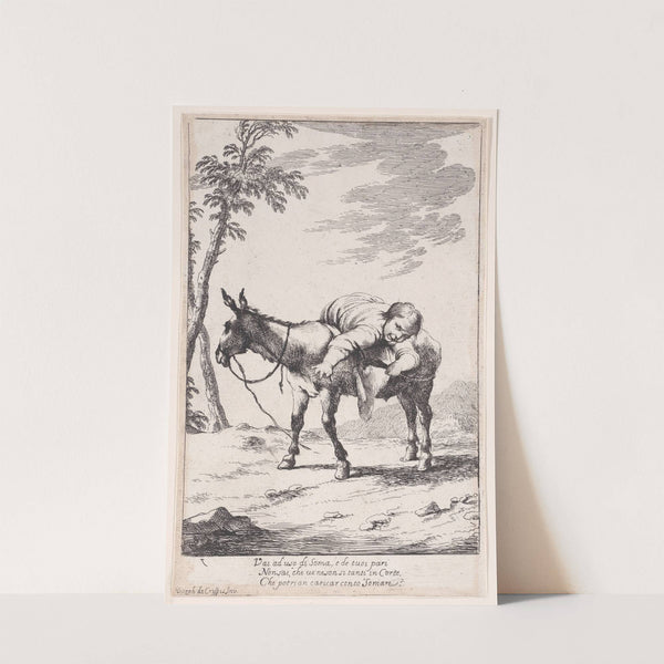 Plate 7; Bertoldino lying on a donkey (1705–1715) by Giuseppe Maria Crespi