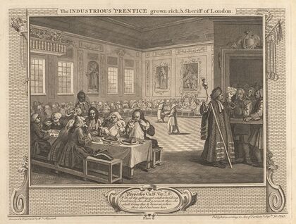Plate 8, The Industrious ‘Prentice Grown Rich and Sheriff of London